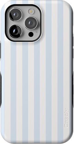 Coque iPhone 14 Pro rayures bleues élégante pour vos sorties