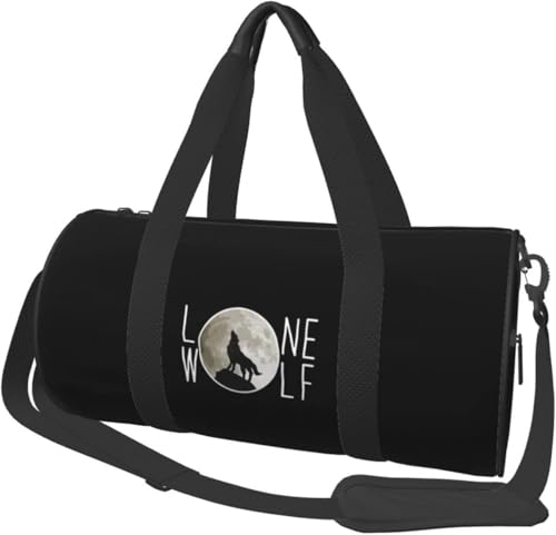 Lone Wolf Moon Travel Luggage Duffel Bag Sports Rolling Foldable Duffel Bag