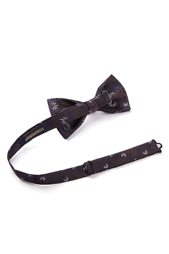 Image of HISDERN Bow Ties for Men Paisley Floral Pre-tied Bowtie Pocket Square Set Men's Formal Bow Ties Wedding Party