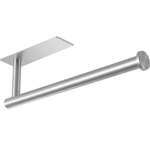 Image of theaoo Under Cabinet Paper Towel Holder for Kitchen, Adhesive Paper Towel Roll Rack for Bathroom Towel, SUS304 Stainless Steel Wall Mount, Both Available for Adhesive and Screws
