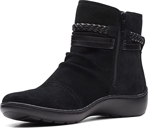 Clarks Womens CORA BRAIDBOOT Suede Comfy Ankle Boots3