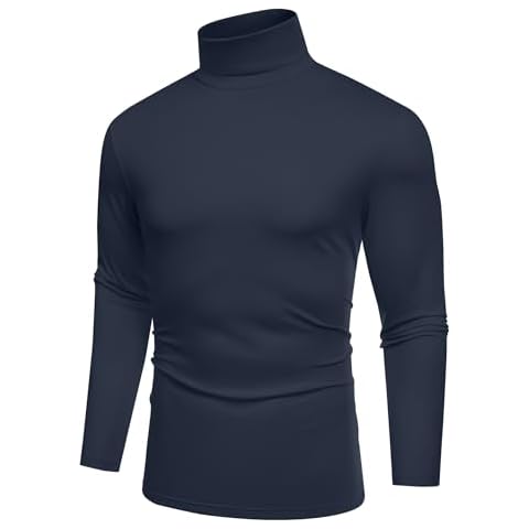 COOFANDY Men's Turtle Neck Long Sleeve Jumper Cover