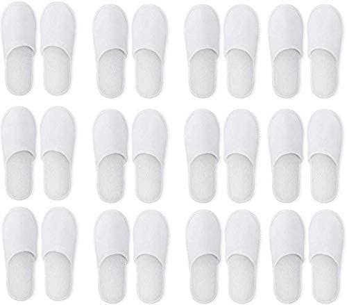 DECOFOLD Cotton White Disposable Slippers, Closed Toe Hotel, Salons, Spa Slippers for Women and Men, Breathable Non-Slip Slippers for Hotel - 12 Pairs (B0CQYHNRFW) Amazon Price History, Amazon Price Tracker
