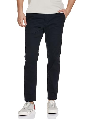 Image of The Indian Garage Co Men Slim Fit Solid Mid-Rise Chinos