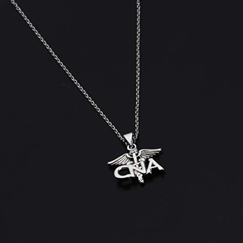 CENWA Certified Nursing Assistant Necklace CNA Charm CNA Caduceus Angel Necklace Gifts for Nursing Student4