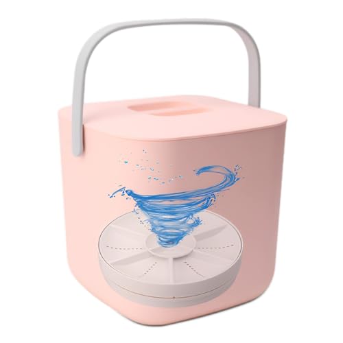 Mini Lavavajillas Portátil, 21 X 21 X 20 Cm, Limpieza Profunda de 360°, Lavavajillas de Encimera con Vórtice Artificial y Ondas Sonoras para Vajilla, Frutas y Verduras (PINK)
