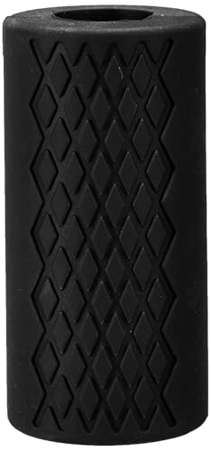 Image of Amazon Basics Thick Dumbbell & Barbell Grips | Non-Slip Rubber Grips | Easily Attachable to Barbell, Dumbbell & Kettlebell | Small | Black