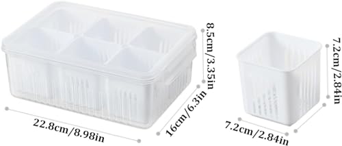 Image of RAYMOX Fridge Storage Boxes Freezer Storage Containers, Container for Kitchen Storage Set, Storage in Kitchen, Vegetable Storage, Draining Crisper Refrigerator Food Box