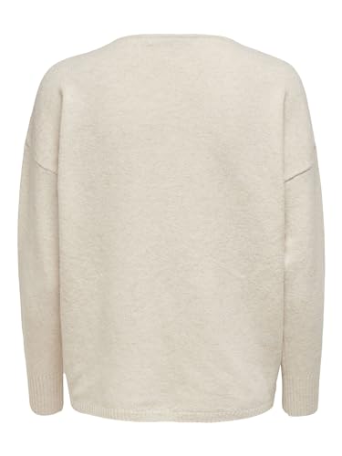 ONLY Damen Strickpullover V-Ausschnitt Sweater Onlrica Life L/S V-Neck Pullo KNT Noos 15224360,Birchdetail:w. Melange,XS – Ansicht 4