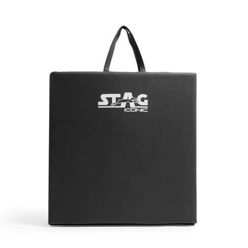 Image of STAG Multi-Purpose Foldable Fitness MAT 180 cm X 60 cm X 30 MM Use as Tumbling mat, Gymnastics mat, Crash pad Thick Foam for Both Men and Women, Black