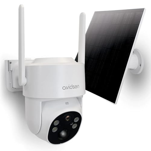Avidsen Caméra Surveillance 4G HomeCam o-4G, Panneau Solaire, Carte SIM Incluse, PTZ Motorisée, Suivi Automatique, Sirène et Projecteur, Vision Nocturne,...
