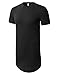 JD Apparel Mens Basic Hipster Hip Hop Elong Crewneck T-shirt L Black