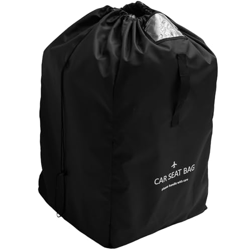 Car Seat Travel Bag Large Carseat Travel Cover Bag with Padded Backpack Strap Waterproof Oxford Cloth Check Bag for Airplane, Fits Infant Carriers & Booster Seats