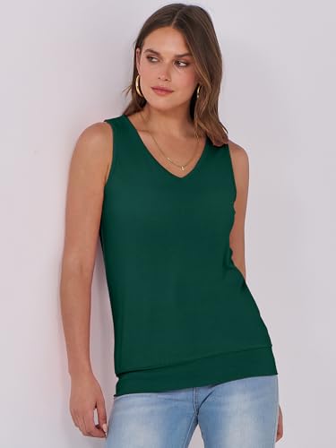 Image of ANRABESS Women Tank Tops Summer V Neck Sleeveless Casual Loose Fit Cute Cami Basic T Shirts Solid Tees 2026 Trendy Outfits