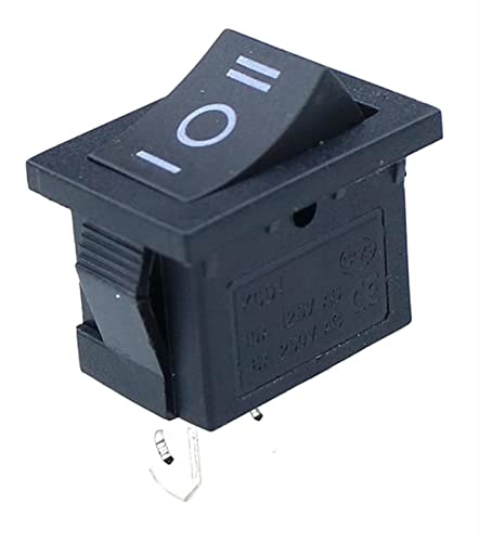 Interrupteur à Bascule KCD1 Noir 3 Broches Auto-Réarmable AC 250V 6A