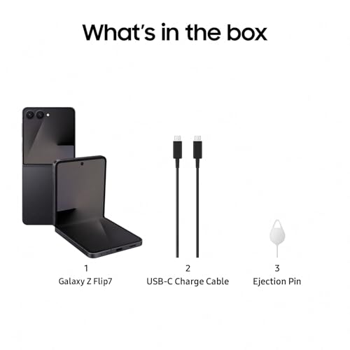 Image of Samsung Galaxy Z Flip7 5G Smartphone with Galaxy AI (JetBlack, 12GB RAM, 512GB Storage), Ultra Sleek Design with 50MP High-Resolution Camera, Exynos 2500, Google Gemini Other Offers