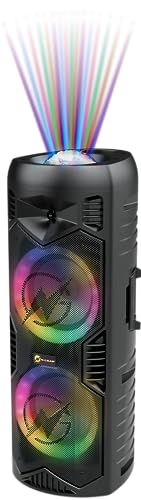 N-Gear LGP-5150 Black Tragbarer Bluetooth Partylautsprecher mit 200 W Ausgangsleistung, 87 dB Empfindlichkeit, Akku 7,4 V / 3000 mAh, TWS Stereo, LED Beleuchtung, USB microSD AUX