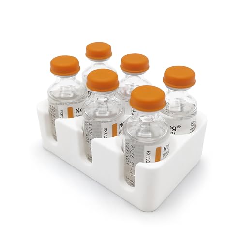 Insulin Vial Holder and Organizer for Refrigerator Storage or Travel, Diabetic Care and Space Saving Solution, Holds 6 Standard 10 mL Vials for Typical Insulin Like Novolog or Humalog