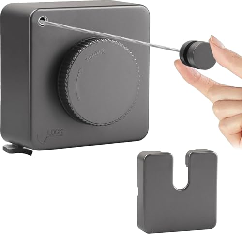 GAESHOW Corde à Linge Rétractable, Extensible Ligne à Laver Murale, Murale Ligne à Laver sans Affaissement avec Câble en Acier de 4,8 M pour Salle de...