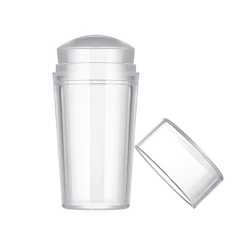 2 8cm Head Clear Jelly Silicone Nail Art Stamper Scraper with Cap Transparent Polish Transfer Templates Tools Manicure — view 2