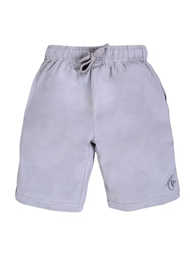 Image of KiddoPanti Boys Solid Knee-Length Basic Short | 100% Cotton Knit Fabric | Comfortable Fit with Elastic Waistband and Functional Drawcord | 2 Front Pockets Half Pant | Boys Shorts