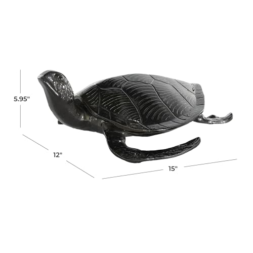 Estatua decorativa tortuga de aluminio 15 x 12 x 6 pulg miniatura 2