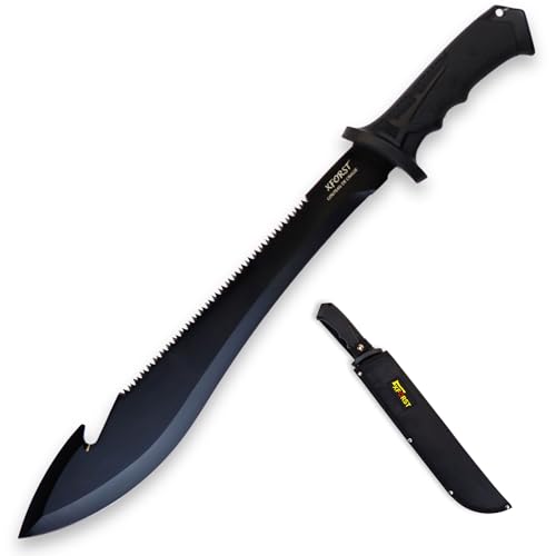 Xforst Coltello – grande coltello da caccia di alta qualità per esterni, manico in TPE e fodero in tessuto Oxford