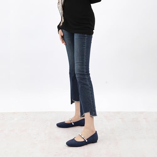 FOGEENA Mary Jane Shoes for Women Ballet Flats with Round Closed Toe Comfortable Casual Elegant Slip on Flats Shoes Work Party Shopping Dressy Shoes3
