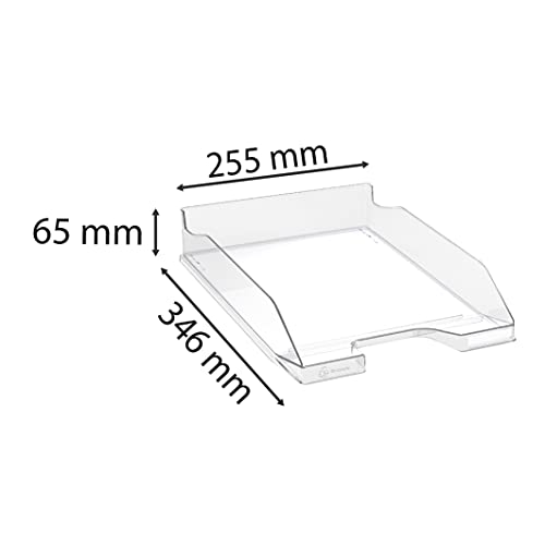 Exacompta 113223D Premium Briefablage Combo Midi DIN A4. Idealer Briefkorb für Ihre Organisation. Robuster und stapelbarer Ablagekorb Glasklar glossy