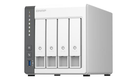 Image of QNAP TS-433-4G-44W-US 4 Bay NAS with 12TB Storage Capacity, Preconfigured RAID 5 WD Red Plus HDD Bundle, 2.5GbE Ports