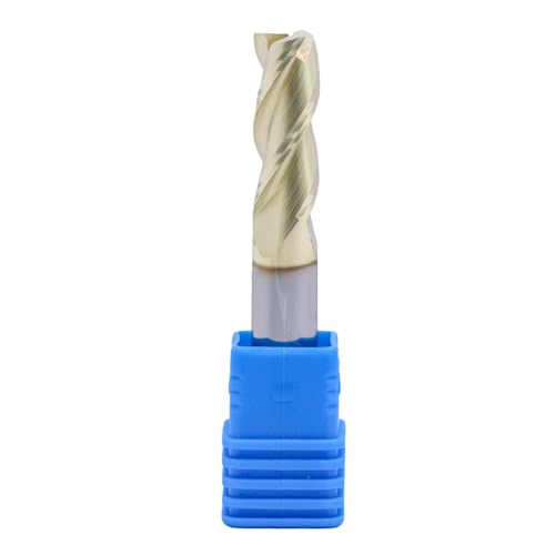 Image of BestParts 3 /8 inch 3 Flute Solid Carbide End Mill for Aluminum - ZrN Coated | 37 Degree Helix, 3 /8 inch Cutting Diameter, 3 /8 inch Shank Diameter, 1 inch Length of Cut, 2-1 /2 inch Overall Length, Square End