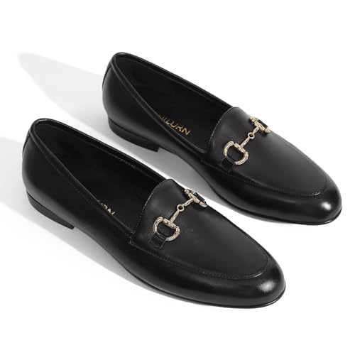 Image of Womens Loafers Flats Dress Shoes Slip On Penny Comfortable Round Toe Business Casual Work