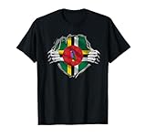 Lustige Dominica Flagge Land Nordamerika T-Shirt