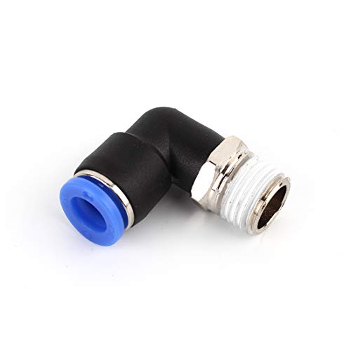 Sns Spl1/4-02Nptbe 1/4"Tube Od X 1/4 Npt Male Threaded 90 Degree Elbow Nickel Plated Brass And Plastic Push To Connect Air Fittings Pneumatic Tube Fittings Air Line Quick Connect Fittings(10 Pcs) #TOP3