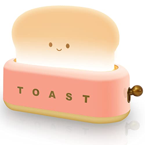 Toaster Lamp Toast Night Light For Kids Cute Toast Lamp Dimmable Portable Adjustable Brightness Rechargeable Led Bread Nightlight With Timer Children Toddler Nursery Girls Bedroom Kawaii Toast Light #TOP2