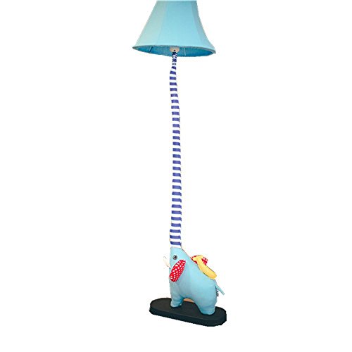 Éléphant lampadaire,Chambre Lampe Salon Chambre D'enfants Rustique Style Tissu Lampe Décoration d'intérieur (bleu) A+