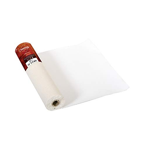 Image of 10oz Primed Cotton Canvas Roll 5 Meter (16 inch X5mtr) Ideal for Oil & Acrylic Paint Drawing Artist Sketch Painting Accessories