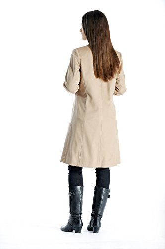 Cashmere Boutique 100% Pure Cashmere Knee Length Topcoat Women – 2 Inseam Side Pockets, Soft & Warm Overcoat2
