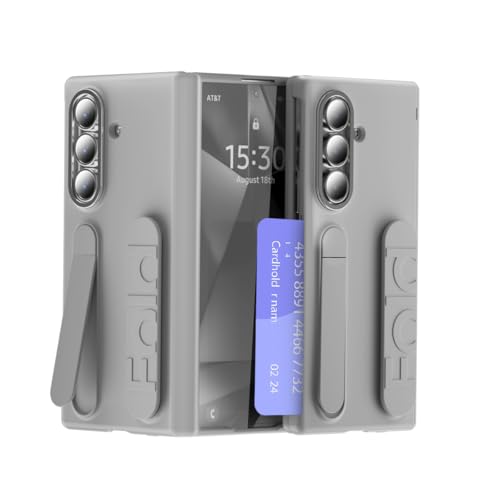 Étui Z Fold 7 avec protection charnière et dragonne intégrée gris