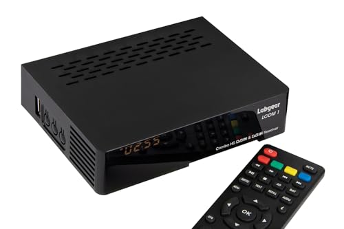 Freeview Récepteur HD Combo Récepteur Full HD Satellite & Terrestre + Port USB Programme HD Enregistreur Programme, Labgear LCOM1 Compact TV Box avec Télécommande