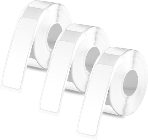 3 Rolls Label Maker Tape for Phomemo D30-12x40mm Self-Adhesive Waterproof Thermal Printer Labels - Continuous Tape Stickers for Office, Home, and School Supplies (White)