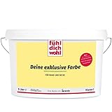 Fühl Dich Wohl Deine Farbe gelb matt, matte Wandfarbe, hohe Deckkraft, Innenraumfarbe für Wände &...