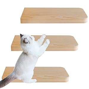 Katzentreppe Kletterwand Treppenhaus Dreistufig Aufstiegshilfe Wandhalterung Kitten Climbing Steps Leichte Montage für Katzen Katzenmöbel Handgefertigte Steps 20×10 cm 3er Set