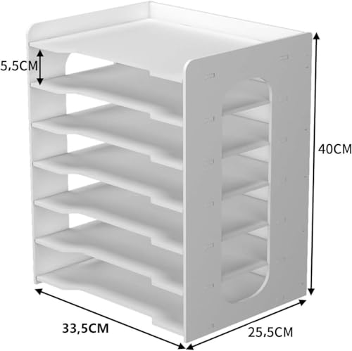 PUNCIA Dokumentenablage A4 Briefablage 7 Ablagefächer PVC Schreibtisch Datei Organizer Papierablage Aktenaufbewahrung Ablagesystem Dokumentenhalter für Büro Arbeitszimmer Schule Office