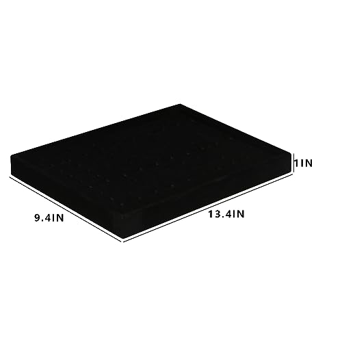 Image of Coward 2Pcs /Set Black Velvet Stackable Ring Organizer Tray, Velvet Ring Earring Stud Jewelry Display Holder Tray for Store Selling or Home Show Storage