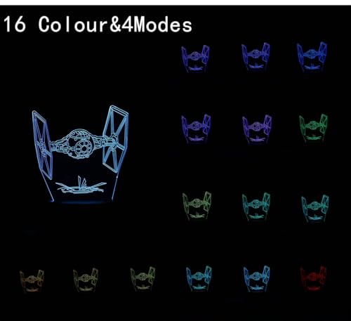 Lámpara de mesa 3D Ilusión LED 16 colores con control táctil USB miniatura 3