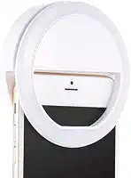 Anel Luminoso Mini Ring Light para Celular com Clipe – Luz LED para Selfie, Vídeo e Foto, Compatível com Todos os Modelos (BRANCO)