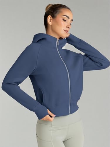 Image of Trendy Queen Womens Zip Up Hoodies Cropped Jackets Fall Clothes 2026