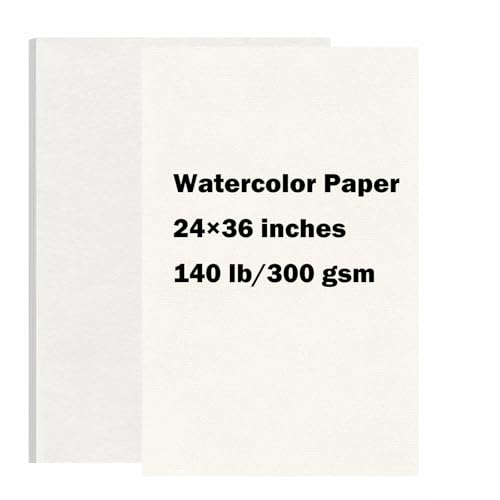 15 Sheets Large Watercolor Paper 140LB/300GSM Cotton Drawing Paper 24 x 36 Texture Blank Painting Paper for Student Artists School Studio Craft DIY