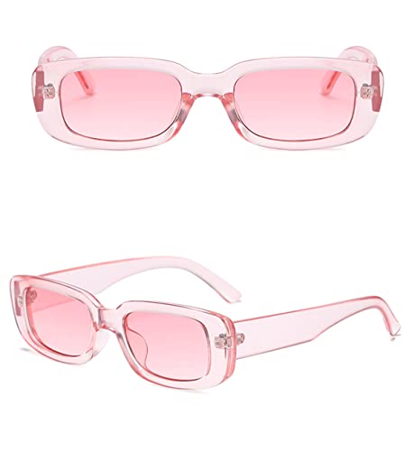 Image of IKANOO Retro Rectangle Sunglasses for Women Men Small Square Frame Trendy Y2K 90's Black Sunglasses